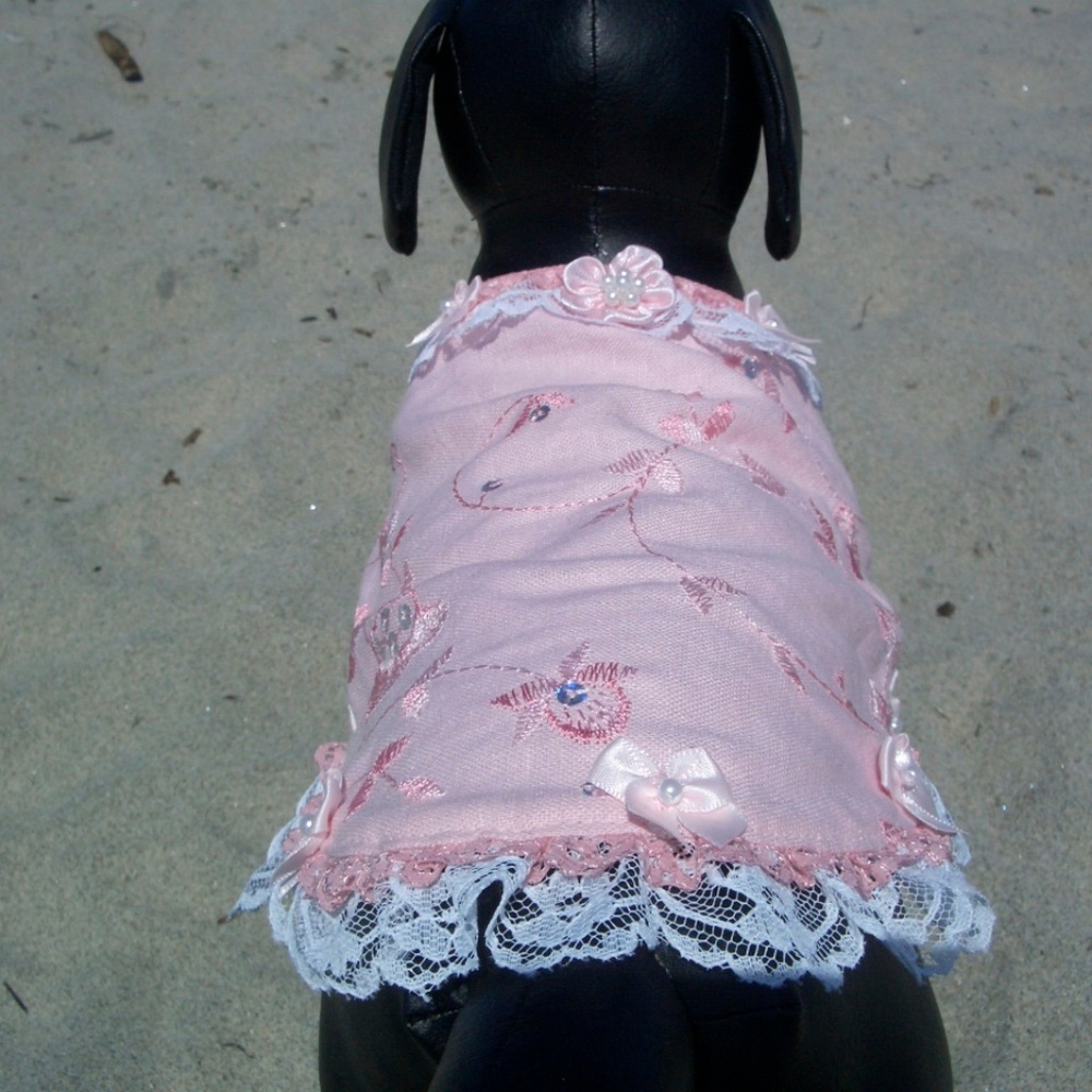 Pink princess cute dress dog clothes x small nwot!